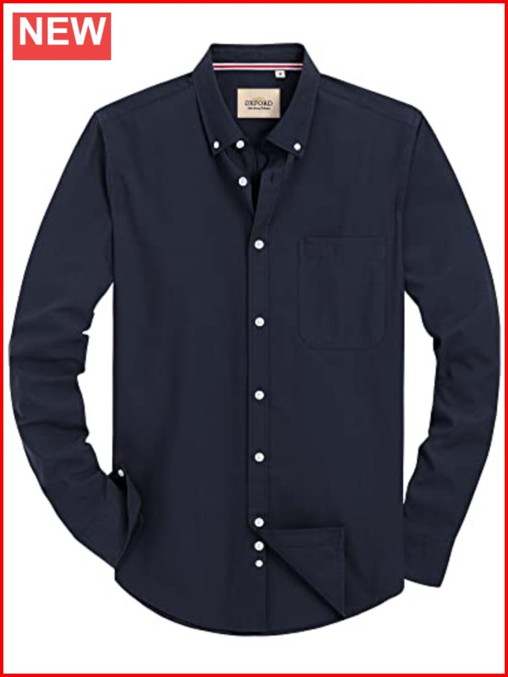 Mens Cotton Oxford Button Down Shirt Long Sleeve Dress Shirt